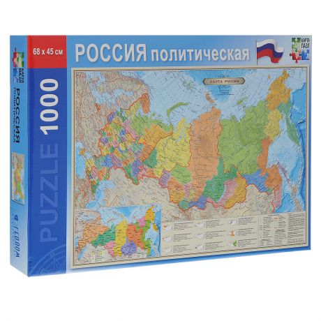 Политическая карта России. Пазл, 1000 элементов