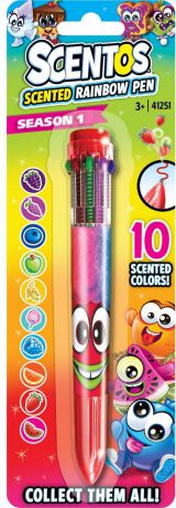 Ручка шариковая "Scentos", цвет: красный, многоцветная, ароматизированная
