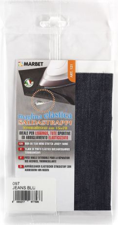 Термозаплатка Marbet "Трикотаж", цвет: джинсовый синий, 20 х 15 см. 121