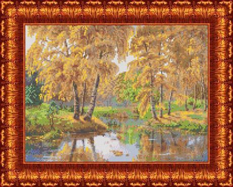 Канва с нанесенным рисунком Каролинка "Осень в отражении", 22 х 30 см