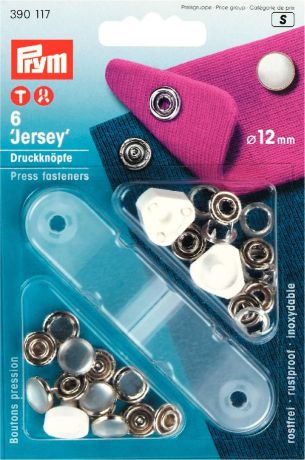 Набор кнопок Prym "Джерси", для легких тканей, цвет: перламутровый, 12 мм, 6 шт