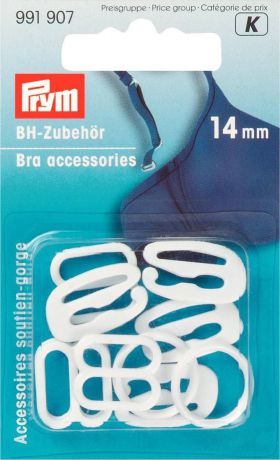 Набор аксессуаров для бюстгальтера "Prym", цвет: белый, 14 мм, 10 шт