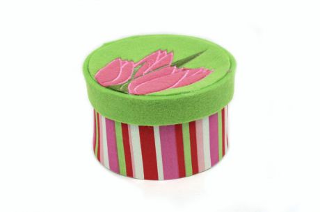 Декоративное украшение RTO "Шкатулка", цвет: светло-зеленый, розовый