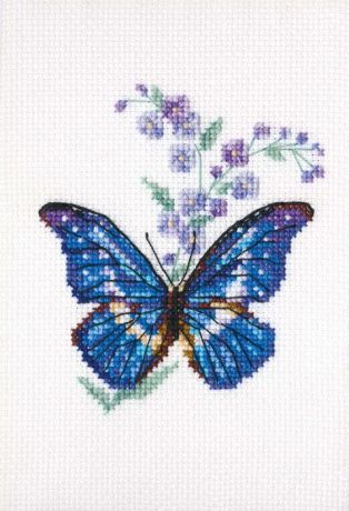 Набор для вышивания крестом РТО "Синюха и бабочка", 8,5 х 9,5 см. ЕН364