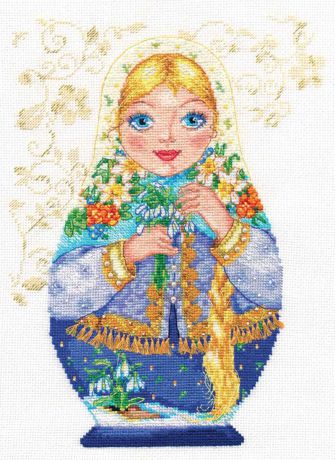 Набор для вышивания крестом Алиса "Матрешки. Весна-красна", 19 х 26 см