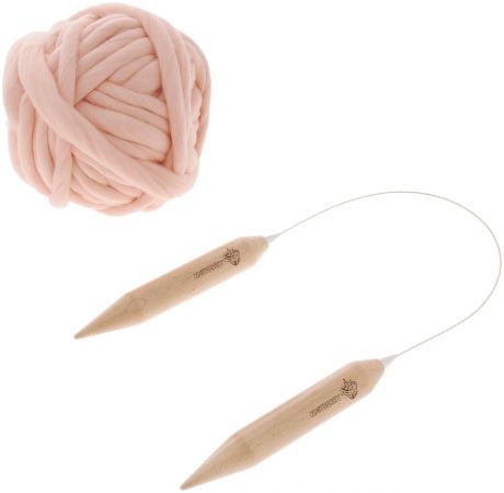 Набор для вязания из толстой пряжи Knitberry "Снуд", цвет: светло-розовый