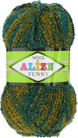 Пряжа для вязания Alize "Wool Funny", цвет: оливковый, темно-зеленый (1327), 170 м, 100 г, 5 шт