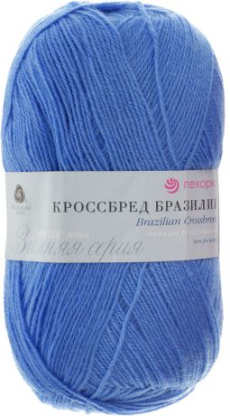 Пряжа для вязания Пехорка "Кроссбред Бразилии", цвет: лесной колокольчик (98), 500 м, 100 г, 5 шт