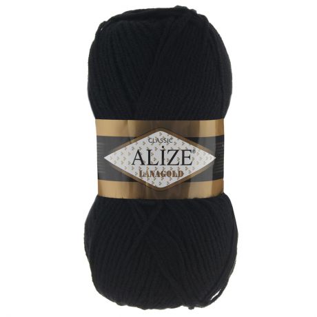 Пряжа для вязания Alize "Lanagold", цвет: черный (60), 240 м, 100 г, 5 шт