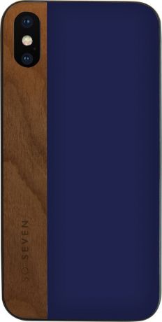 So Seven Dandy чехол для Apple iPhone X, Blue Wood