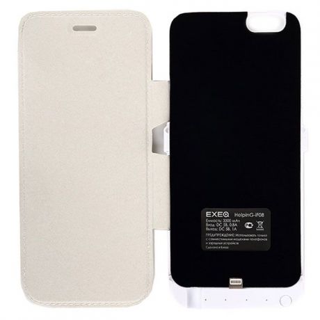 EXEQ HelpinG-iF08 чехол-аккумулятор для iPhone 6, White (3300 мАч, флип-кейс)