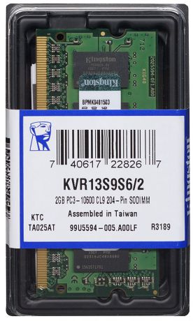 Модуль оперативной памяти Kingston DDR3 2GB 1333 МГц (KVR13S9S6/2)