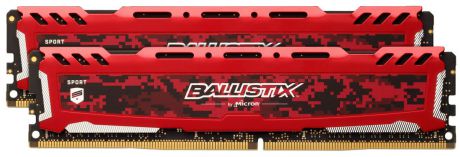 Комплект модулей оперативной памяти Crucial Ballistix Sport LT DDR4 2х8Gb 2400 МГц, Red (BLS2C8G4D240FSE)