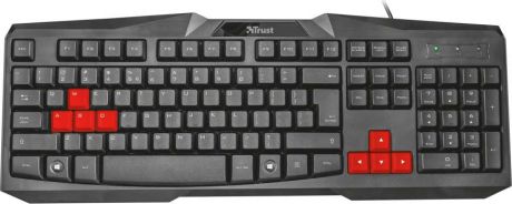 Клавиатура Trust Ziva, проводная, цвет: черный, серый