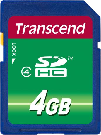 Карта памяти Transcend Class 4, TS4GSDHC4, 4GB