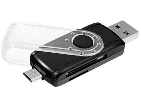 Устройство чтения карт памяти Ginzzu USB 3.0 OTG microUSB, GR-589UB, черный