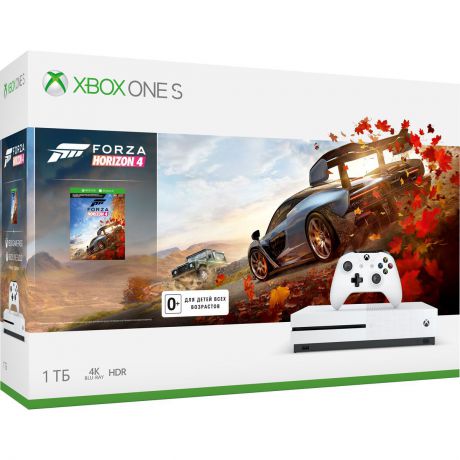 Игровая приставка Xbox One S 1 ТБ, White + Forza Horizon 4 (234-00562)