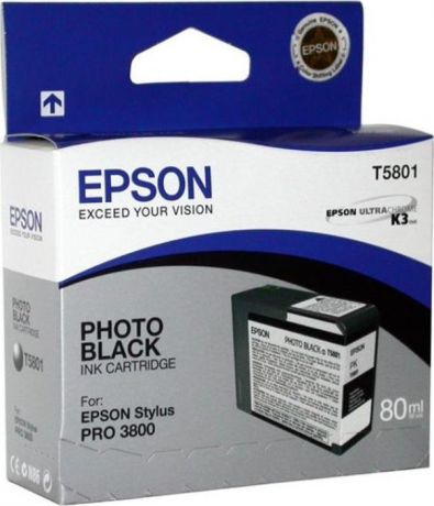 Картридж Epson T5801 (C13T580100), черный фото