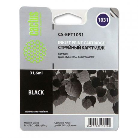 Cactus CS-EPT1031, Black струйный картридж для Epson Stylus Office T40/T40w/TX600/TX600fw
