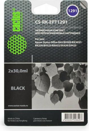 Cactus CS-RK-EPT1291, Black чернила для заправки ПЗК для Epson Stylus Office B42