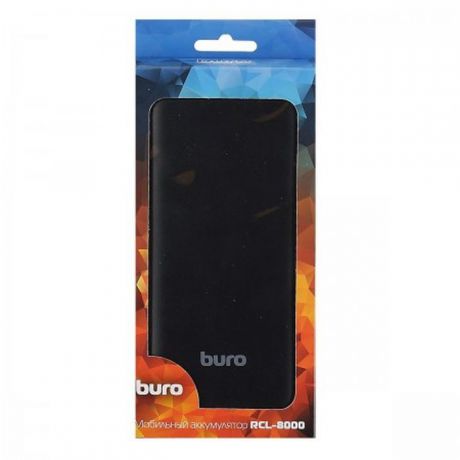 Мобильный аккумулятор Buro RCL-8000-BK, Li-Pol 8000mAh 2.1A, 2xUSB, цвет: черный