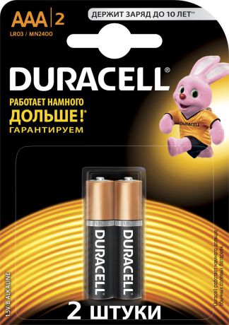 Набор щелочных батареек Duracell, тип AAA, 2 шт