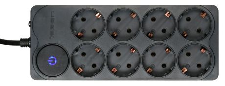 Сетевой фильтр Ippon BK-238 8 розеток, 3 м, 588044, черный