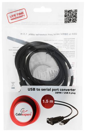 Cablexpert UAS-DB9M-02 адаптер USB-SERIAL, PL2303TA, разъёмы AM/DB9 (1,5 м)