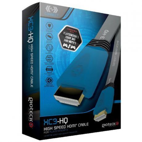 Gioteck XC3-HQ кабель HDMI высокоскоростной плоский, Blue 1.8 м