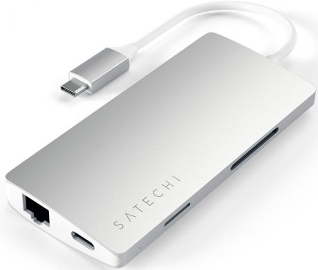 Satechi ST-TCMA2S, Silver USB-концентратор Type-C - USB 3.0/Multi-Port Adapter V2 / HDMI / Ethernet RJ-45
