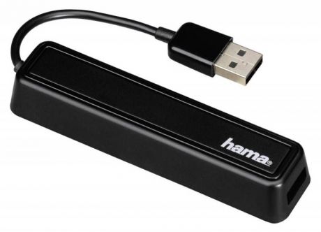 Разветвитель Hama 12167 USB 2.0, 4 порта, цвет черный