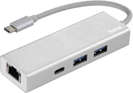 Разветвитель Hama Aluminium USB-C, 00135757, белый