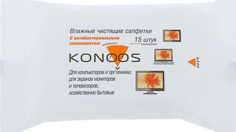 Салфетки для ЖК-экранов Konoos KSN-15, 15 шт