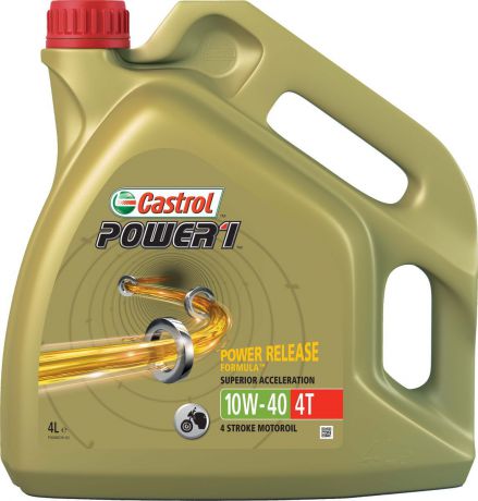 Масло моторное Castrol "Power 1", синтетическое, класс вязкости 10W-40, 4T, 4 л