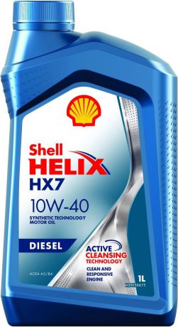 Масло моторное Shell Helix HX7 Diesel, 550040506, полусинтетическое, 10W-40, 1 л