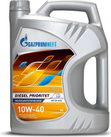 Масло моторное Gazpromneft "Diesel Prioritet", 10W-40, API CH-4/SJ, ACEA E7, A3/B4, полусинтетическое, 5 л