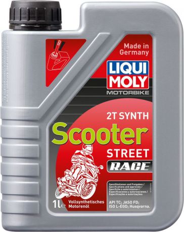 Моторное масло Liqui Moly "Motorbike 2T Synth Scooter Street Race", для скутеров, синтетическое, 1 л