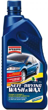 Шампунь для кузова автомобиля "Arexons", с воском, эффект глянца, 1 л