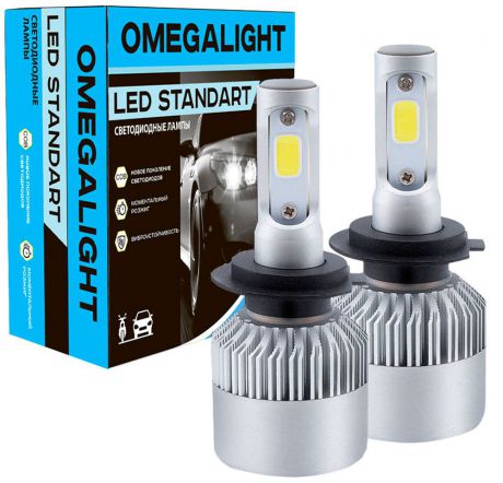 Лампа автомобильная светодиодная Omegalight "Standart", цоколь H8/H9/H11, 2400 Лм, 2 шт