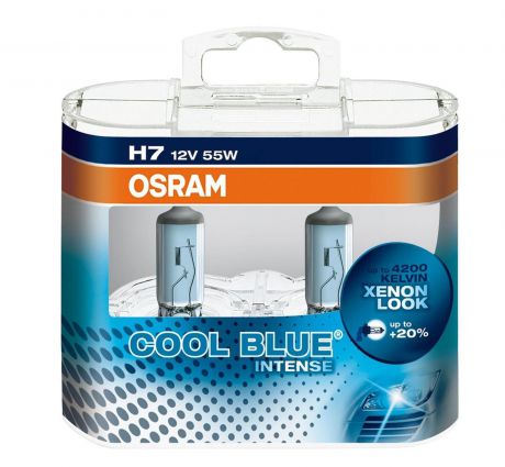 Лампа галогенная Osram H7 Cool Blue Intense 12V, 55W, 4200 К, 2 шт