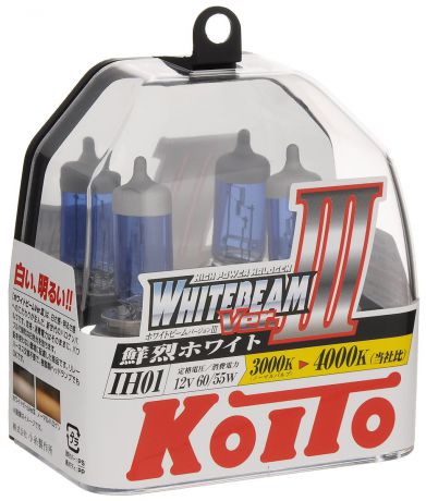 Лампа высокотемпературная Koito Whitebeam IH01 12V 60/55W (100/90W) пластиковая упаковка - 2 шт комплект P0745W