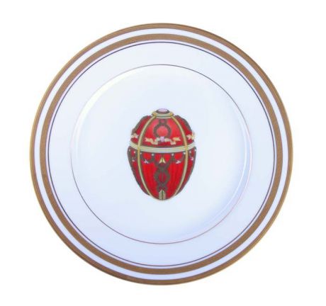 Тарелка "Бутон розы". Фарфор, деколь, позолота, House of Faberge, 90-е гг. ХХ века