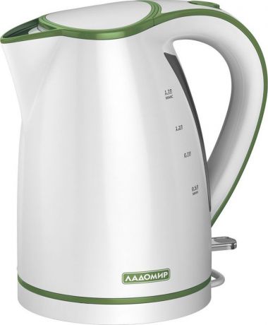 Электрический чайник Ладомир 327, цвет белый зеленый