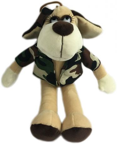 Teddy Мягкая игрушка Собака в камуфляжном костюме 15 см