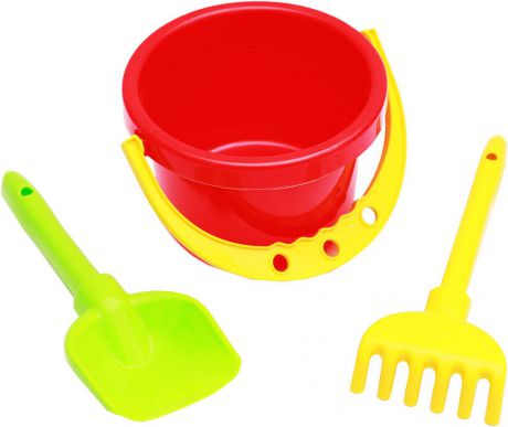 Рыжий Кот Набор игрушек для песочницы №7 Ведро лопатка грабли в ассортименте