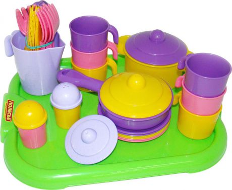 Полесье Набор игрушечной посуды Настенька 3971, цвет в ассортименте
