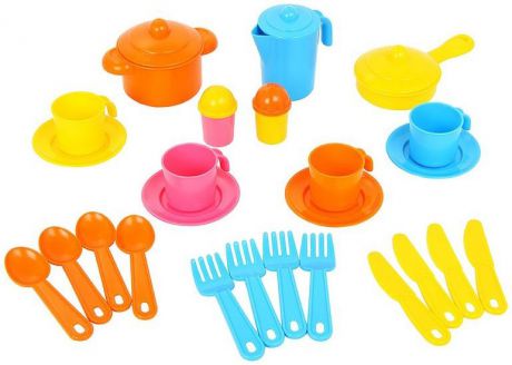 Полесье Набор игрушечной посуды Настенька 3926, цвет в ассортименте
