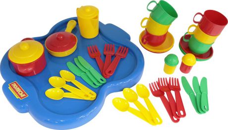 Полесье Набор игрушечной посуды Янина 4077, цвет в ассортименте