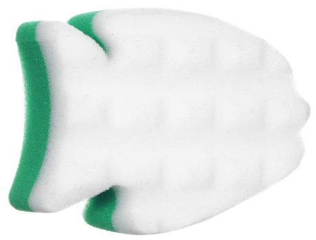 Курносики Мочалка с массажным слоем Рыбка цвет зеленый белый
