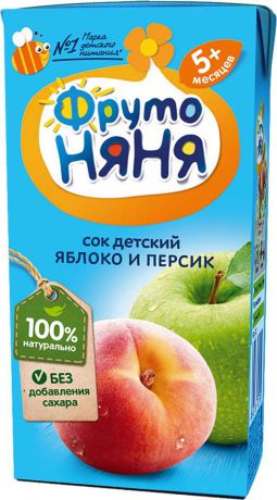 ФрутоНяня сок из яблок и персиков с 5 месяцев, 0,2 л